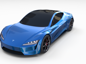 tesla roadster electric blue 3D Model