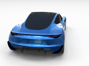 tesla roadster electric blue 3D Model