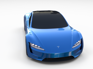 tesla roadster electric blue 3D Model