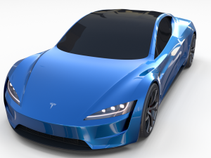 tesla roadster electric blue 3D Model