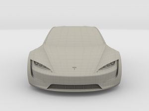 tesla roadster electric blue 3D Model