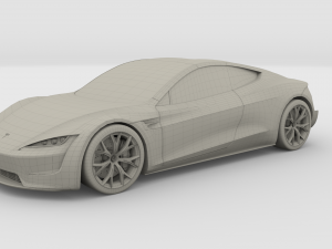 tesla roadster electric blue 3D Model