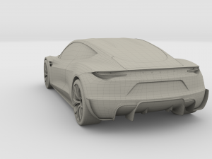 tesla roadster electric blue 3D Model
