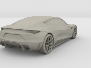 tesla roadster electric blue 3D Model