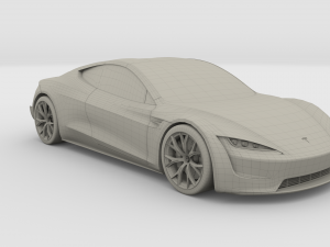 tesla roadster electric blue 3D Model