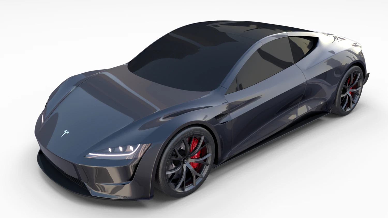 tesla roadster midnight silver 3D Model .c4d .max .obj .3ds .fbx .stl .blend