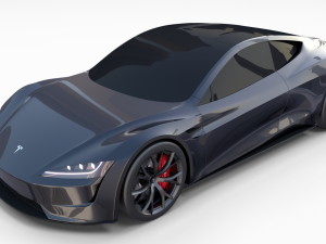 tesla roadster midnight silver Modèle 3D