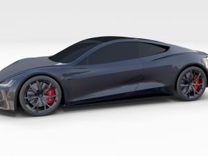 tesla roadster midnight silver Modelo 3D