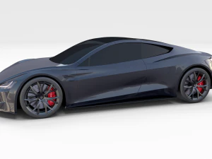 tesla roadster midnight silver 3D Model