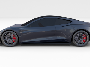 tesla roadster midnight silver Modelo 3D