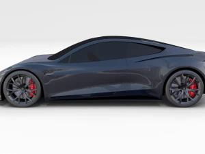tesla roadster midnight silver 3D Model
