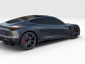 tesla roadster midnight silver 3D Model