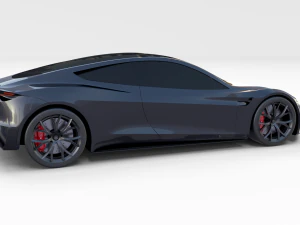 tesla roadster midnight silver 3D Model