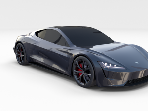 tesla roadster midnight silver Modelo 3D