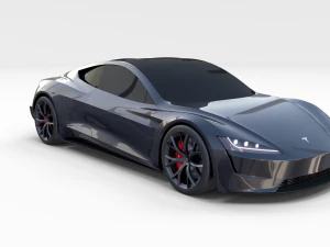 tesla roadster midnight silver 3D Model
