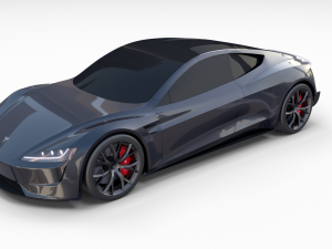 tesla roadster midnight silver Modelo 3D