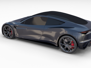 tesla roadster midnight silver Modelo 3D