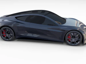 tesla roadster midnight silver 3D Model