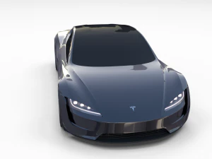 tesla roadster midnight silver 3D Model