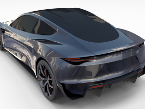 tesla roadster midnight silver Modelo 3D