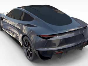 tesla roadster midnight silver 3D Model