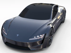 tesla roadster midnight silver 3D Model