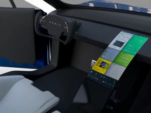 tesla roadster electric blue with interior 3D Model