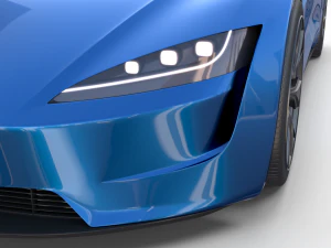 tesla roadster electric blue with interior 3D Model