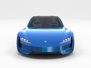 tesla roadster electric blue with interior 3D Model