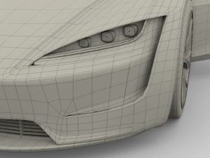 tesla roadster electric blue with interior 3D Model