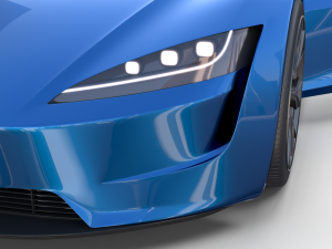 tesla roadster electric blue with interior 3D Model