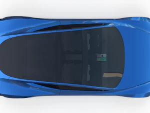 tesla roadster electric blue with interior 3D Model