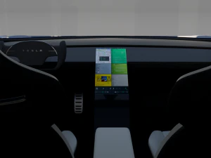 tesla roadster electric blue with interior 3D Model