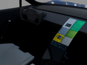 tesla roadster electric blue with interior 3D Model