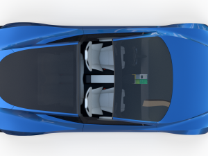 tesla roadster electric blue with interior 3D Model