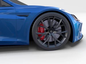 tesla roadster electric blue with interior 3D Model