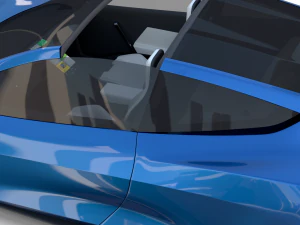tesla roadster electric blue with interior 3D Model
