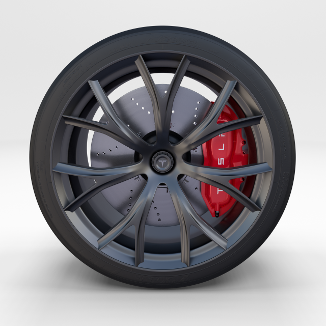 full tesla roadster wheel 3D-Modell .c4d .max .obj .3ds .fbx .stl .blend 