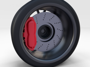 full tesla roadster wheel 3D-Modell