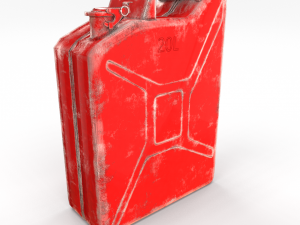 jerry can low poly 2 worn pbr 3D Model