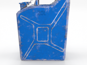 jerry can low poly 3 worn pbr Modèle 3D