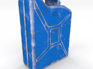 jerry can low poly 3 worn pbr 3D Model