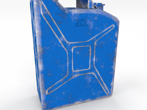 jerry can low poly 3 worn pbr Modèle 3D