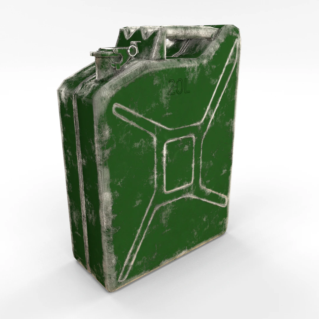 jerry can low poly worn pbr 3D Model .c4d .max .obj .3ds .fbx .stl .blend