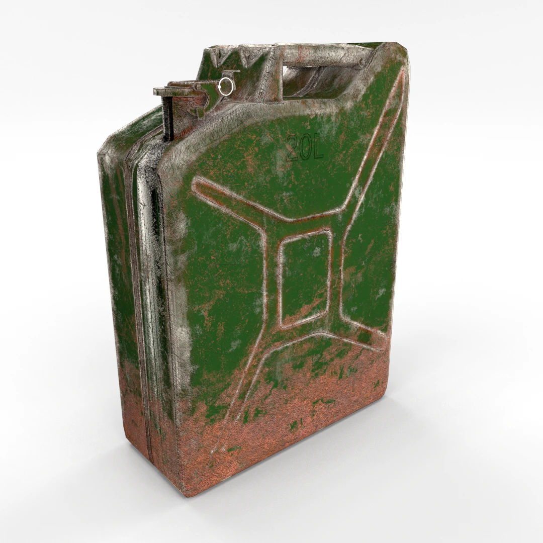 jerry can low poly weathered pbr 3D Model .c4d .max .obj .3ds .fbx .stl .blend