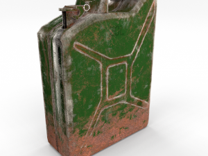 jerry can low poly weathered pbr Modelo 3D