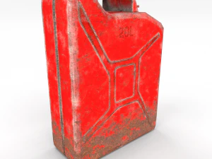 jerry can low poly weathered 2 pbr 3D Model
