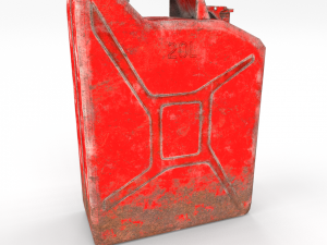 jerry can low poly weathered 2 pbr 3D Model