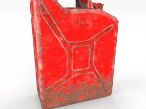 jerry can low poly weathered 2 pbr 3D Model