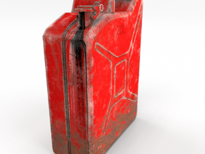 jerry can low poly weathered 2 pbr 3D Model